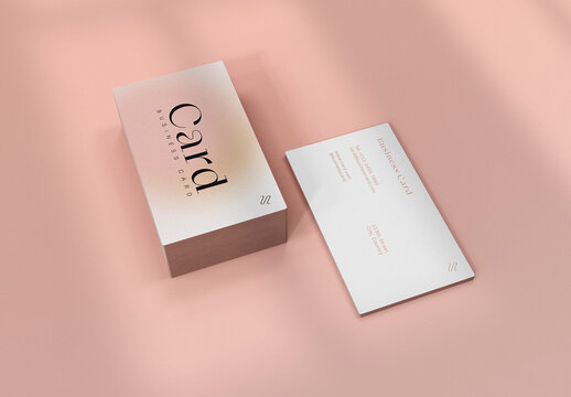 3D Stack of Front and Back Business Card