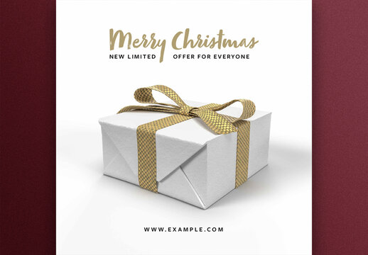 Social Media Post Layout with Gold Accent Present