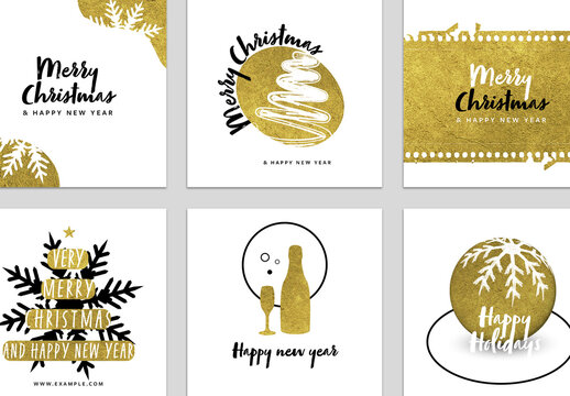 Christmas Post Layouts with Gold Design Elements