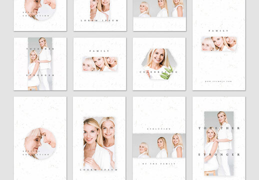 Minimal Square and Story Layouts with Photo Placeholders