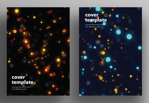 Poster Layouts with Abstract Glowing Light Background