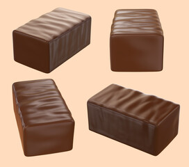 Chocolate bar. 3d illustration