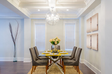 Modern dining room in luxury house.