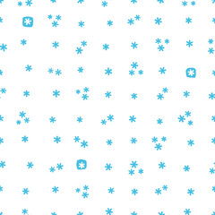 Fototapeta na wymiar Winter seamless pattern with snowflakes