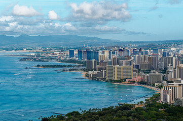 Diamond head and Waikiki Beach Oahu