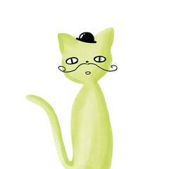 green cat