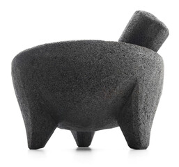 Isolated Molcajete Bowl On White