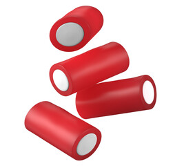 set of licorice candies isolated on white background. clipping path. 3d illustration