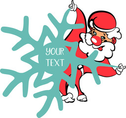 Christmas Santa.A New Year's fairy-tale character. Colorful drawing.Sublimation, art. Funny caricature of a little man.A cheerful cartoon symbol of the holiday.