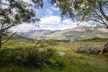 Fototapeta premium Landscape with sky and clouds, Kerry, Ireland