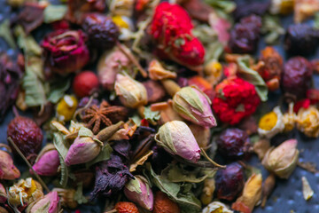 dried flowers in a market