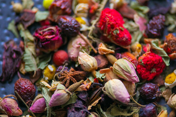close up of dried flowers