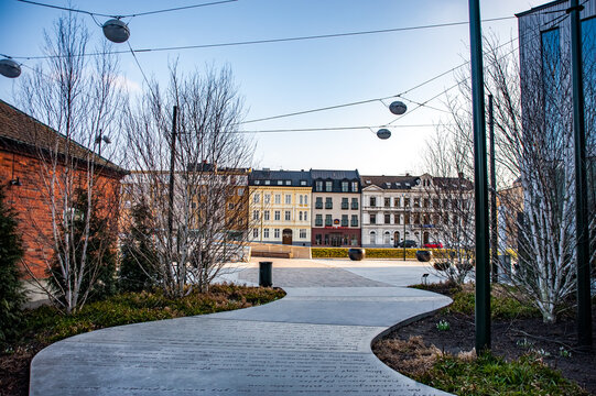 Walking lane outside Malmo Live Towers, Malmo, Sweden