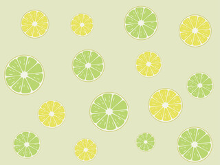 Lime et citron motif, tranches d'agrumes, tranches. Arrière-plan.