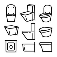 Toilet bowl outline icon