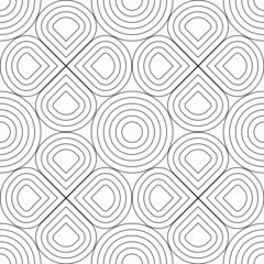 Background pattern seamless circle abstract wave stripe black line on transparent backdrop. Geometric line vector. Luxury create background design. Japanese Doodle art.