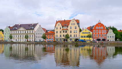 Colourful buildings in Landshut, Germany