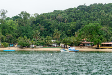 Traditional Brazilian boat anchored