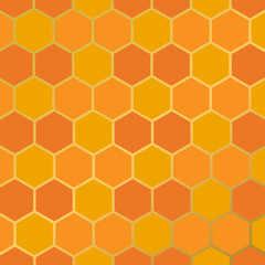Honeycomb seamless pattern. Ginger honeycomb pattern. Gold honeycomb pattern.
