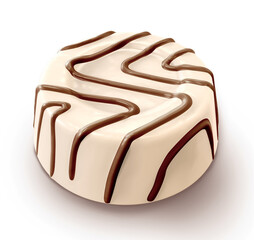 Choco pie chocolate biscuits with marshmallow isolated background. 3d illustration