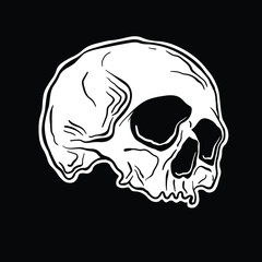 skull with hand drawing style, can be used to design t-shirts, jackets, hoodies, or tattoos. or for background ornaments, covers, etc.