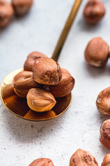 hazelnuts in spoon