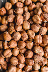 close up of hazelnuts