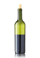 green glass wine bottle half full - 469593227