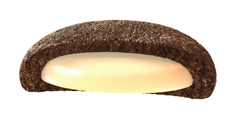 Cookies with Chocolate. 3d illustration. Isolated background