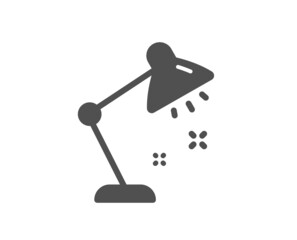 Table lamp icon. Bedside light sign. Interior illuminate symbol. Classic flat style. Quality design element. Simple table lamp icon. Vector