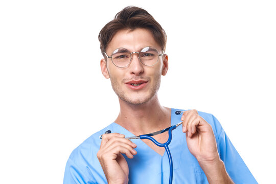 nurse health care treatment stethoscope examination isolated background