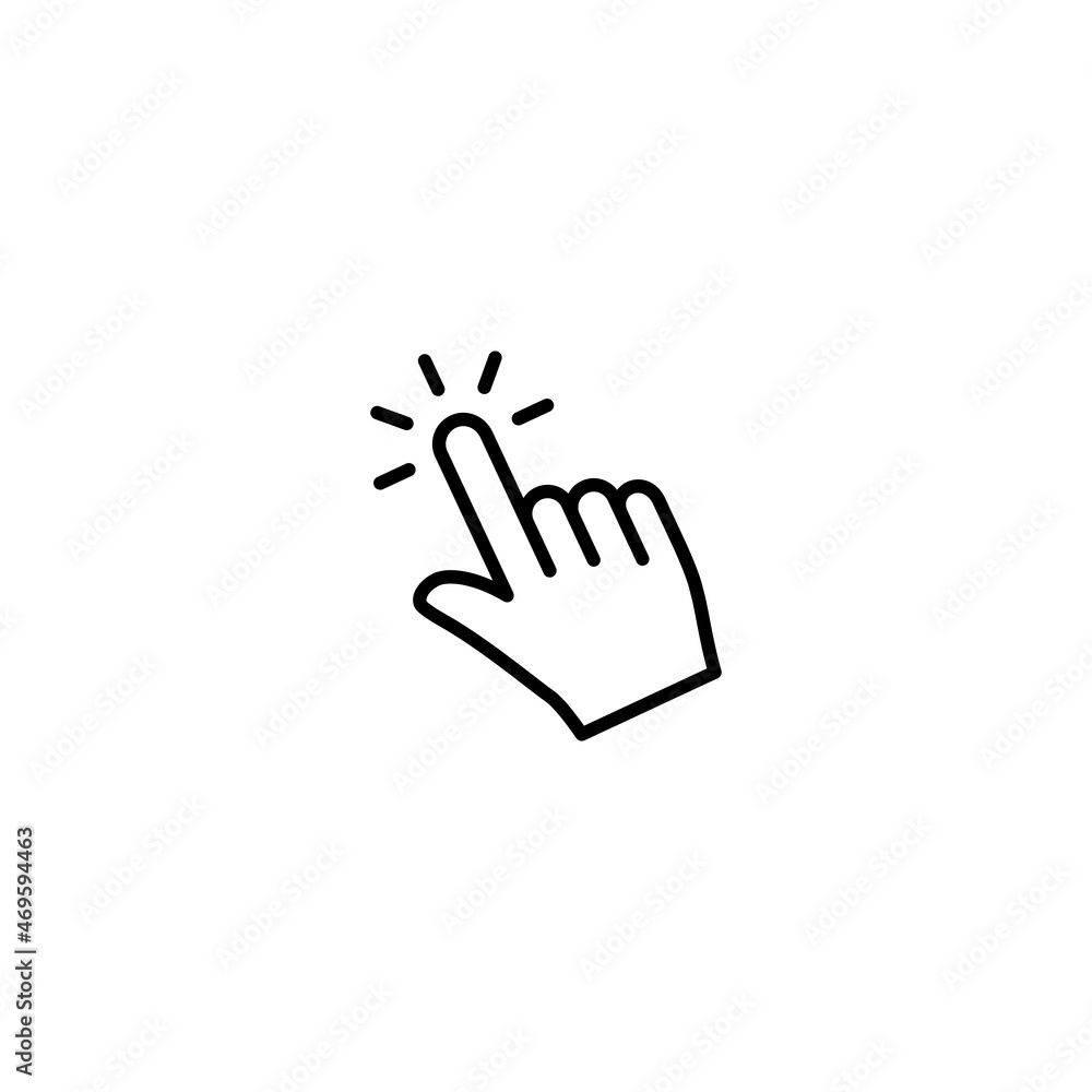 Poster hand cursor click icon vector