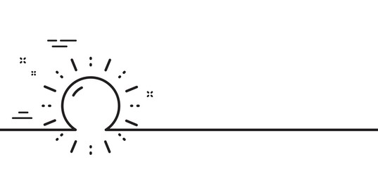 Sun energy line icon. Solar sign. Ecology power symbol. Minimal line illustration background. Sun energy line icon pattern banner. White web template concept. Vector