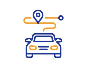 Journey line icon. Road path sign. Car route map symbol. Colorful thin line outline concept. Linear style journey icon. Editable stroke. Vector