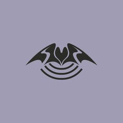 simple bat and signal logo. vector illustration for business logo or icon