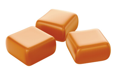 Caramel cubes. 3d illustration