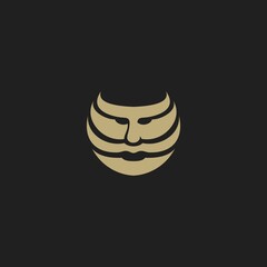 man logo with simple beard. vector illustration for business logo or icon