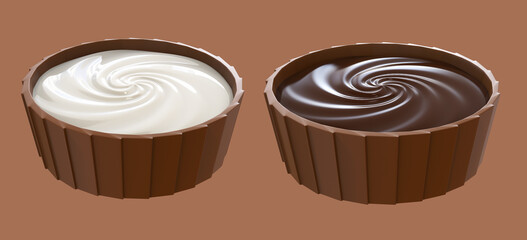 Chocolate candies. 3d illustration
