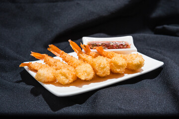 Snack on black background