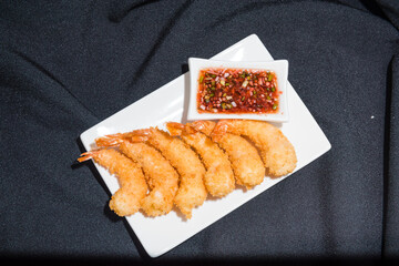 Snack on black background