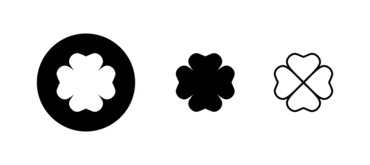 Rolgordijnen Clover icons set. clover sign and symbol. four leaf clover icon. © avaicon