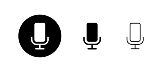 Microphone icons set. karaoke sign and symbol