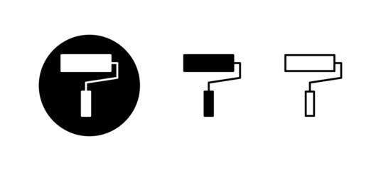 Paint icons set. paint brush sign and symbol. paint roller icon vector