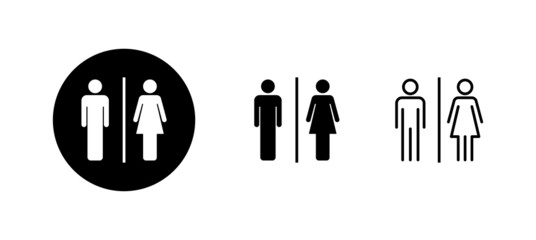 Toilet icons set. Girls and boys restrooms sign and symbol. bathroom sign. wc, lavatory