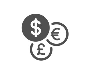 Money currency icon. Cash exchange sign. Stock trade symbol. Classic flat style. Quality design element. Simple money currency icon. Vector