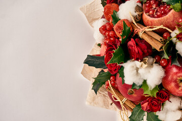 bouquet with red fruits cinnamon decoration gift organic