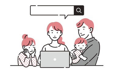 パソコンで調べるファミリー