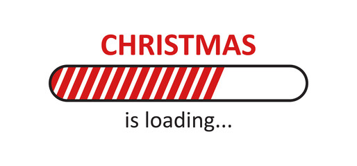 Christmas is loading progress bar, Christmas countdown vector. Simple holiday winter illustration