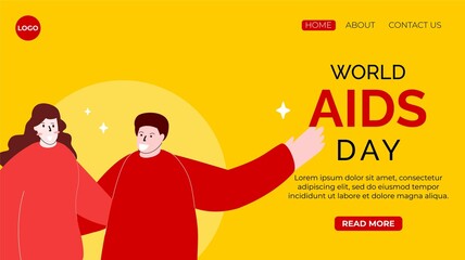World aids day landing page, campaign in support of hiv prevention