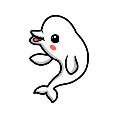 Cute little beluga whale cartoon